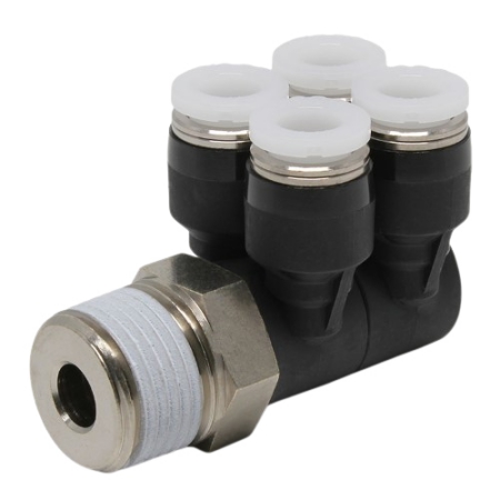 Đầu nối khí nén - khớp nối dạng khuỷu tay Pisco 2 tầng 2 nhánh 4 PAW1/4-N3U Đầu nối khí nén - khớp nối dạng khuỷu tay Pisco 2 tầng 2 nhánh 4 PAW1/4-N3U